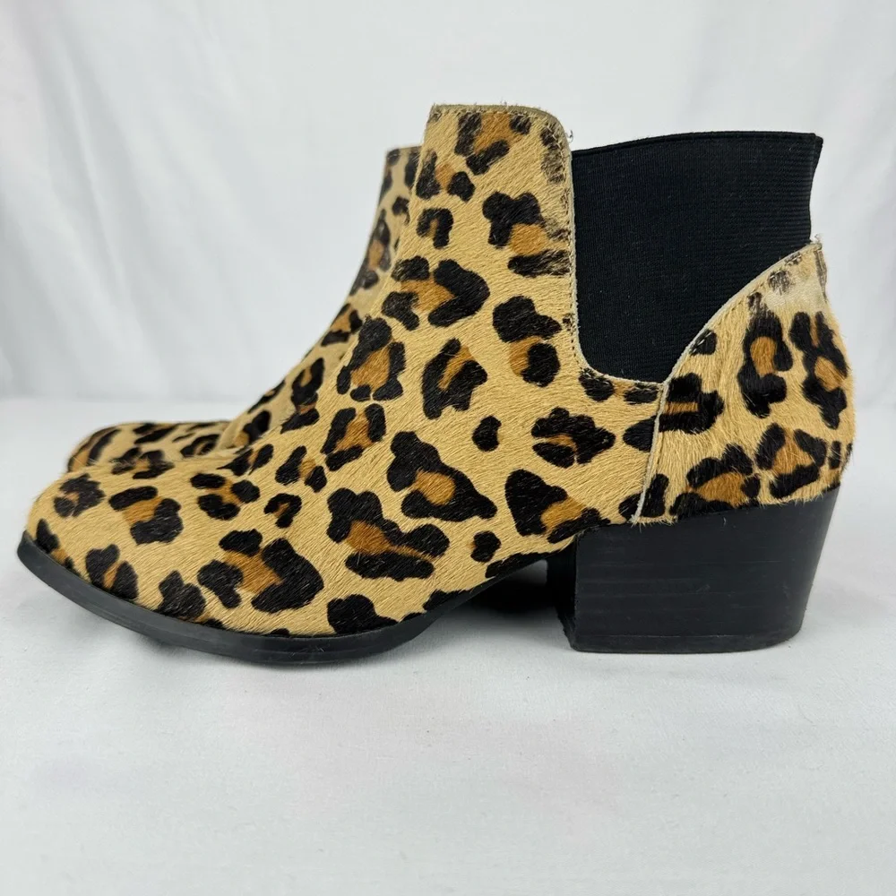 Steve Madden Leopard Print Calf Hair Ankle Bootie - Picture 6 of 11
